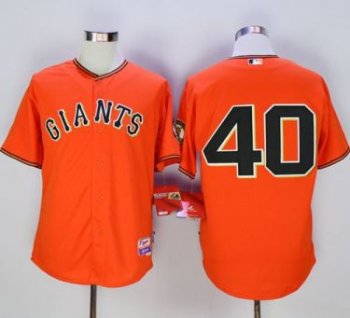 San Francisco Giants #40 Madison Bumgarner Orange Old Style Giants Stitched MLB Jersey