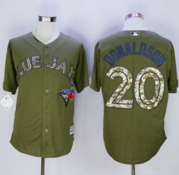 Toronto Blue Jays #20 Josh Donaldson Green Camo New Cool Base Stitched MLB Jersey