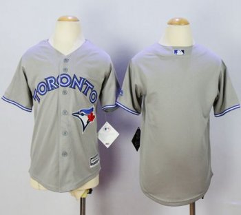 Youth Toronto Blue Jays Blank Grey Cool Base Stitched MLB Jersey