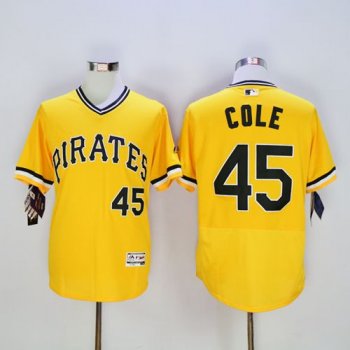 Pittsburgh Pirates #45 Gerrit Cole Gold Flexbase Authentic Collection Baseball Jersey