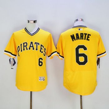 Pittsburgh Pirates #6 Starling Marte Gold Flexbase Authentic Collection Baseball Jersey