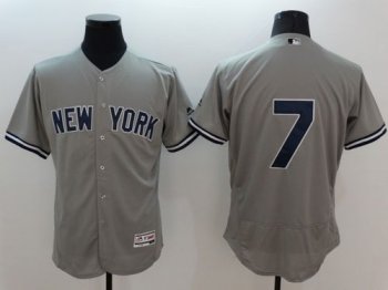 New York Yankees #7 Mickey Mantle Grey Flexbase Authentic Collection Baseball Jersey