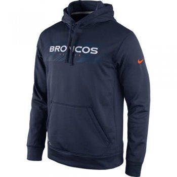 Denver Broncos Nike Blue KO Speed Wordmark Performance Hoodie Navy