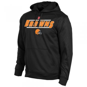 Cleveland Browns Historic Logo Majestic Black Synthetic Hoodie Sweatshirt