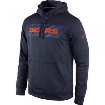 Chicago Bears Nike Navy KO Speed Wordmark Performance Hoodie