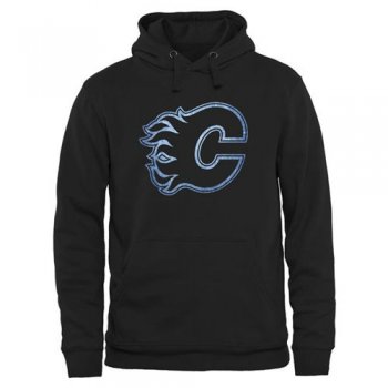 Calgary Flames Black Rinkside Pond Hockey Pullover Hoodie