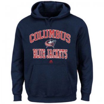 Columbus Blue Jackets Majestic Navy Blue Heart Soul Hoodie