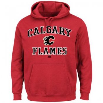 Calgary Flames Majestic Red Heart Soul Hoodie