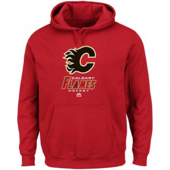 Calgary Flames Majestic Red Critical Victory VIII Fleece Hoodie