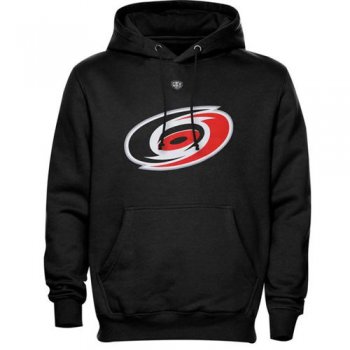 Carolina Hurricanes Black Old Time Hockey Big Logo With Crest Pullover Hoodie