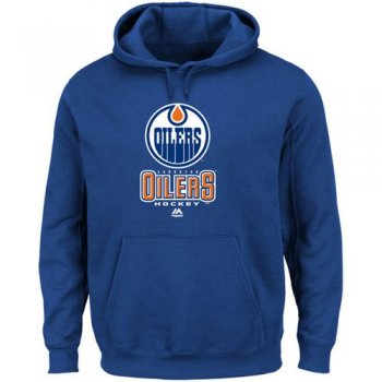 Edmonton Oilers Majestic Blue Critical Victory VIII Fleece Hoodie