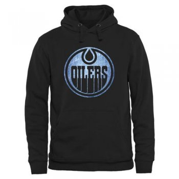 Edmonton Oilers Black Rinkside Pond Hockey Pullover Hoodie