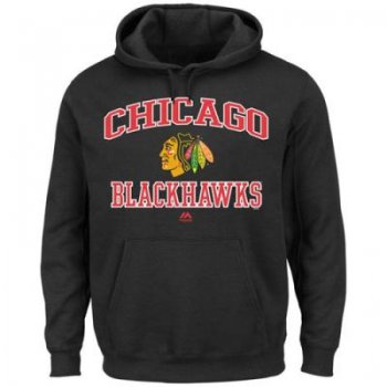 Chicago Blackhawks Majestic Black Heart Soul Hoodie