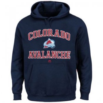 Colorado Avalanche Majestic Navy Blue Heart Soul Hoodie