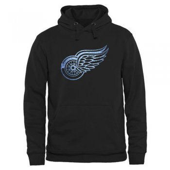 Detroit Red Wings Black Rinkside Pond Hockey Pullover Hoodie