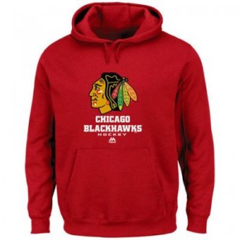 Chicago Blackhawks Majestic Red Critical Victory VIII Fleece Hoodie