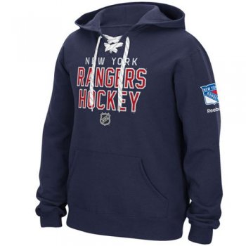 New York Rangers Reebok Stitch Blue Em Up Lace Hoodie