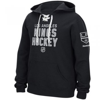 Los Angeles Kings Reebok Stitch Black Em Up Lace Hoodie