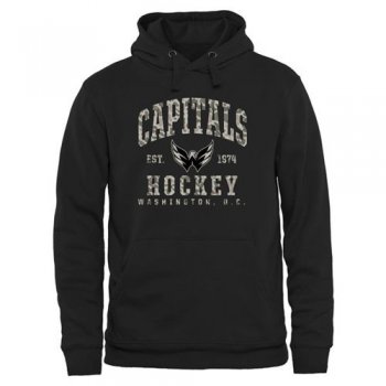 Men's Washington Capitals Black Camo Stack Pullover Hoodie