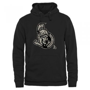 Men's Ottawa Senators Black Rink Warrior Pullover Hoodie