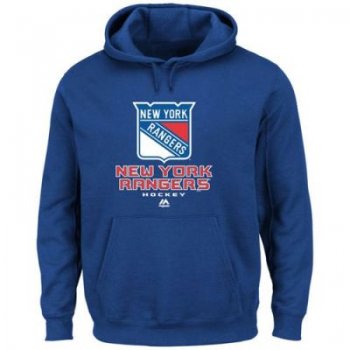 New York Rangers Majsetic Royal Blue Critical Victory VIII Pullover Hoodie