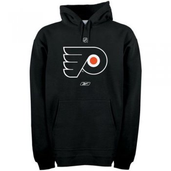 Reebok Philadelphia Flyers Black Primary Logo Pullover Hoodie