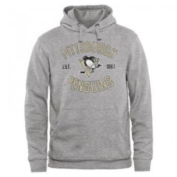 Pittsburgh Penguins Ash Heritage Pullover Hoodie