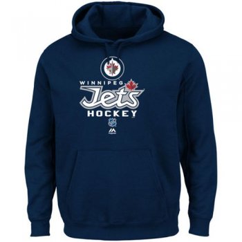 Winnipeg Jets Majestic Navy Blue Critical Victory Pullover Hoodie Sweatshirt