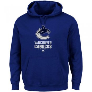 Vancouver Canucks Majestic Blue Critical Victory VIII Fleece Hoodie