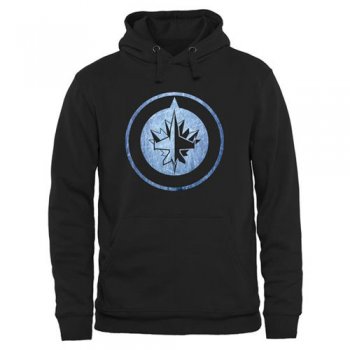 Winnipeg Jets Rinkside Black Pond Hockey Pullover Hoodie