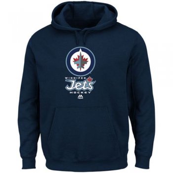 Winnipeg Jets Majestic Navy Critical Victory VIII Fleece Hoodie