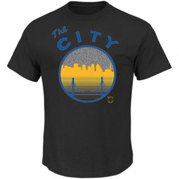 Golden State Warriors Majestic Reflective Skyline Tee Black