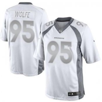 Nike Denver Broncos #95 Derek Wolfe White Men's Stitched NFL Limited Platinum Jersey