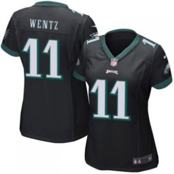 Women's Philadelphia Eagles Carson Wentz Nike Black 2016 Stitched NFL Game Jersey