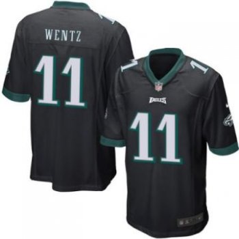 Youth Philadelphia Eagles Carson Wentz Nike Black 2016 Stitched NFL Game Jersey