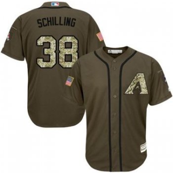 Arizona Diamondbacks #38 Curt Schilling Green Salute To Service Stitched Baseball Jersey