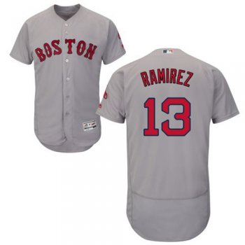 Boston Red Sox #13 Hanley Ramirez Grey Flexbase Authentic Collection Stitched Baseball Jersey