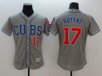 Chicago Cubs #17 Kris Bryant Grey Flex Base Authentic Collection Alternate Road Stitched Baseball Jersey