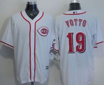 Cincinnati Reds #19 Joey Votto White New Cool Base Stitched Baseball Jersey