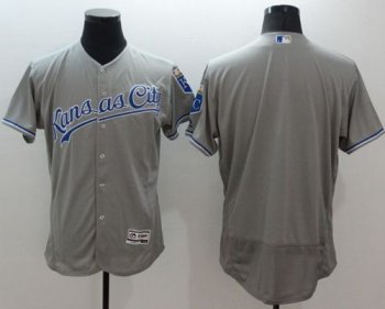 Kansas City Royals Blank Grey Flexbase Authentic Collection Stitched Baseball Jersey