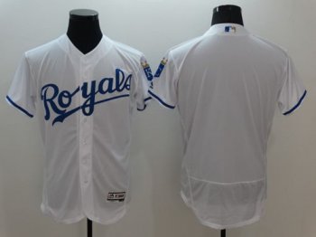 Kansas City Royals Blank White Flexbase Authentic Collection Stitched Baseball Jersey