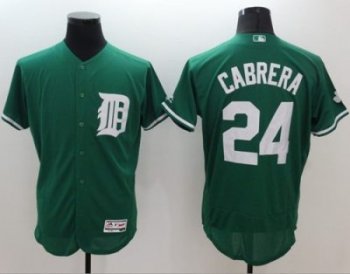 Detroit Tigers #24 Miguel Cabrera Green Celtic Flexbase Authentic Collection Stitched Baseball Jersey