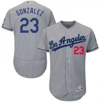 Los Angeles Dodgers #23 Adrian Gonzalez Grey Flexbase Authentic Collection Stitched Baseball Jersey