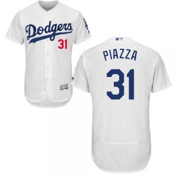 Los Angeles Dodgers #31 Mike Piazza White Flexbase Authentic Collection Stitched Baseball Jersey