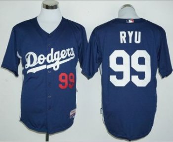 Los Angeles Dodgers #99 Hyun-Jin Ryu Navy Blue Cooperstown Stitched Baseball Jersey