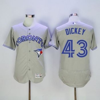 Toronto Blue Jays #43 R.A. Dickey Grey Flex Base Authentic Collection Stitched Baseball Jersey