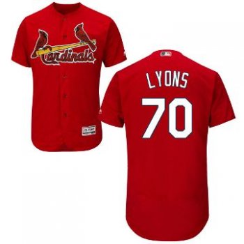 St Louis Cardinals #70 Tyler Lyons Men's Majestic Red Flexbase Authentic Collection Jersey