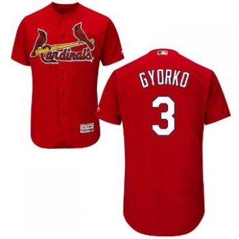 St Louis Cardinals #3 Jedd Gyorko Men's Majestic Red Flexbase Authentic Collection Jersey