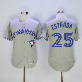 Toronto Blue Jays #25 Marco Estrada Grey Flexbase Authentic Collection Mens Stitched Baseball Jersey