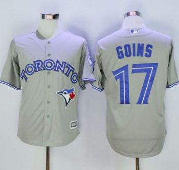 Toronto Blue Jays #17 Ryan Goins Grey New Cool Base 40th Anniversary Stitched Baseball Jersey